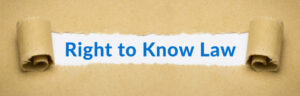 Right to Know Law Caption on a Scroll Style Banner